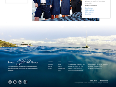 Homepage Footer boating card luxury minimal ocean sailing square yachts