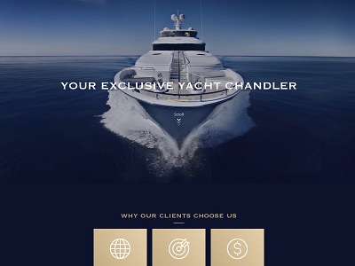 Vectra Marine Supply blue boat gold marine ocean one page supply website yacht