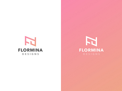 Flormina Designs Logo design gradient interior logo rose