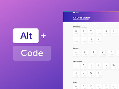 Alt Code Library alt code dev gradient product