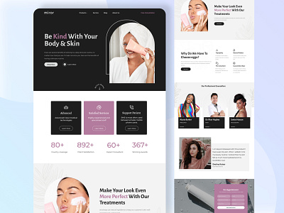 Cosmetics Landing Page beauty beauty landing page beautywebsite branding cosmetics design figma landingpage makeup minimal skincare skincare routine ui ui design ux web webdesign website