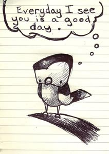 Everyday bird illustration lewis acrylics pen ink pig n pancake zine