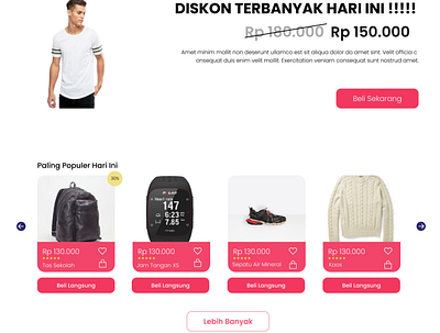 Landing Page Online Shop branding ui ux