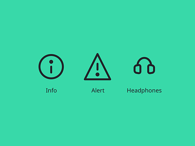 Icons #4 alert headphone icon info ui vector