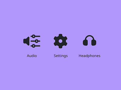 Icons #8 audio headphone icons settings ui vector