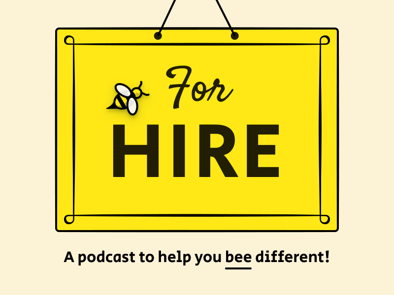 For Hire Podcast identity brand bee podcast logo podcast