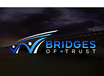 Bridges of Trust bridge logo charity logo flat logo design logodesign minimalist logo modern logo people help logo professional logo