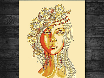Solstice inspired portrait illustration adobe equinox illustration illustrator portrait vector