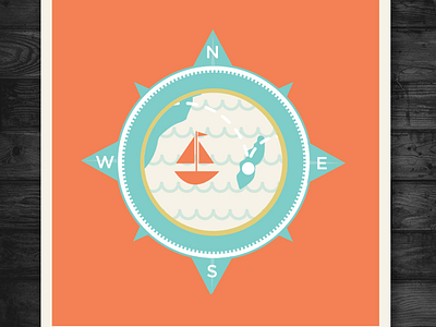 Destinations boat compass cruise designer destination icon illustration nautical navigation ship vacation vector