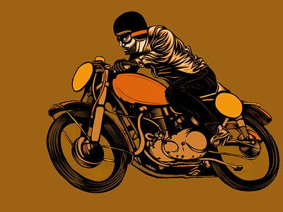 Cafe Racer illustration motorcycle racer retro vector vintage