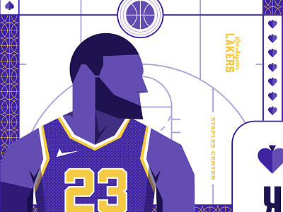 The Royal Court: LA Lakers Cards basketball branding cards illustration illustrations illustrator kobe la lakers lebron logo losangeles nba playingcards print sports typography vector