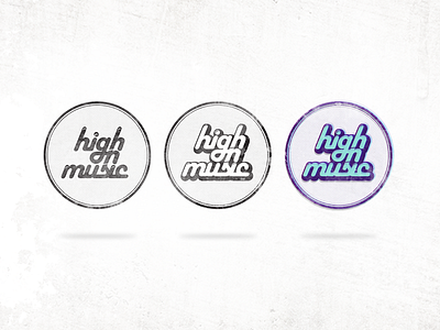 High on Music badge high logo music typography