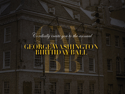 138th George Washington Birthday Ball gold graphics invite museum print typography