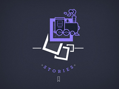 Stories: Once Upon a Time books branding icon illustration logo stories train