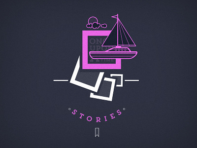 Stories : Once Upon a Time boat branding icon illustration logo stories