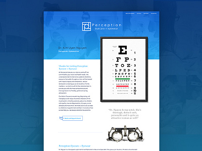 Perception Eyecare + Eyewear branding digital homepage site ui ux web design website