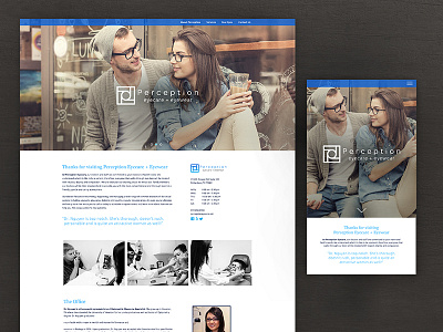 Perception Eyecare + Eyewear branding digital homepage mobile site ui ux web design website