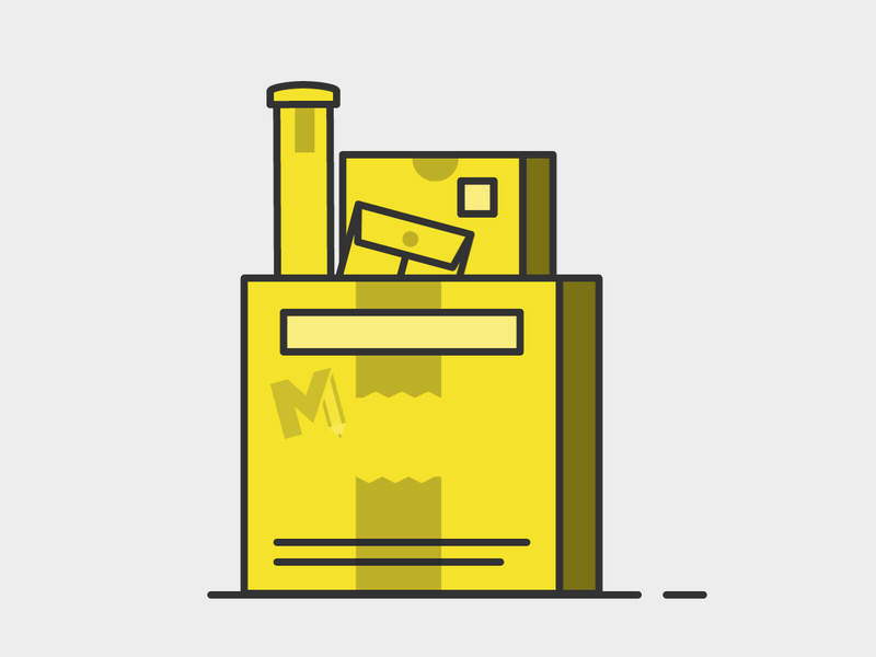 Packaged by Made animation icon illustration packaged simple vector