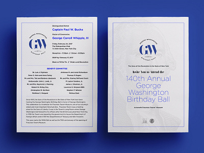 GW Birthday Ball 2017 cards graphic invites print typography