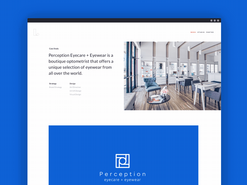 Perception Eyecare Case Study animation case study motion graphics portfolio ui design uiux web design website