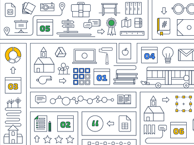 PD Week Visuals branding google icons illustration pattern