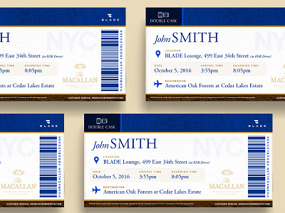 Macallan Double Cask Event Invite invite print spirits tickets typography