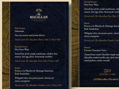 Macallan Double Cask Menu