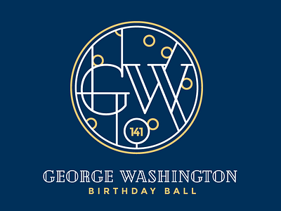 GW Birthday Ball branding illustrator logo simple vector