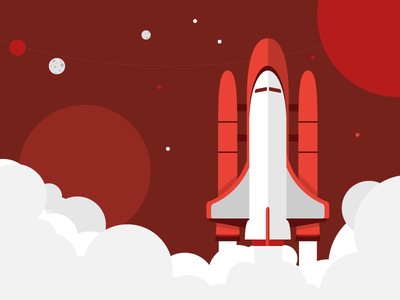 News Launch flat google illustration illustrator rocket simple space vector