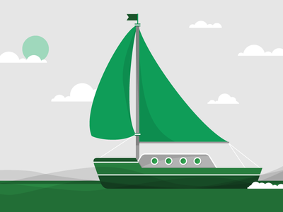 Sailing the World boat flat google illustration illustrator sailing simple vector
