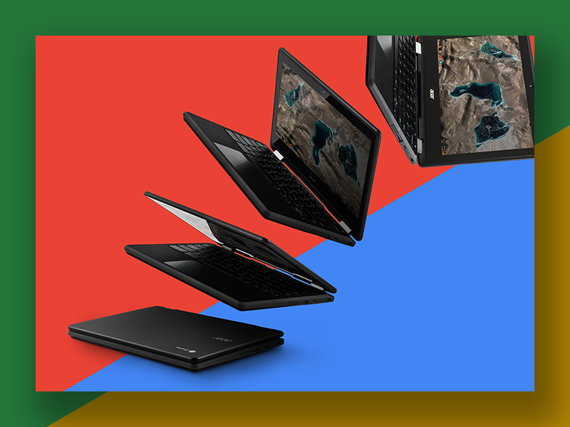 Chromebooks simple photography laptop google flat color chromebooks