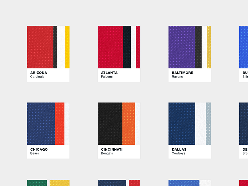Jersey Chips Series textures. sports patterns football nfl color pantone print