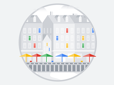 Copenhagen city colors gray illustration illustrator simple vector