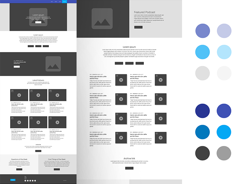 Podcast Website Wireframe site digital ui uiux colors color palette wireframe web design web website