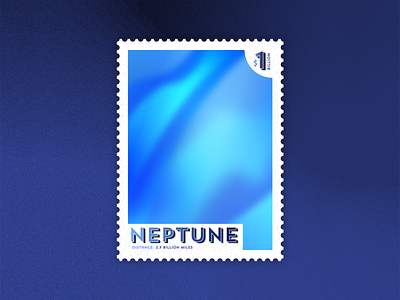 Neptune: Out of this World Stamp blue design dribbble dribbblewarmupweekly illustration illustrator neptune outerspace planets space stamp textures travel vector