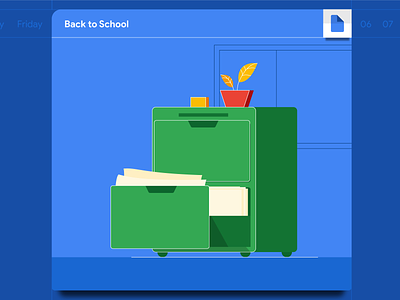 Back to School: Cabinet Illustration blue branding cabinet design education google illustration illustrator school vector