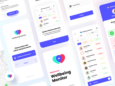 Wellbeing Monitor App app diet doctor fitness gym health life mobile monitor patient running sports tracker ui kit wealth wellbeing workout yoga