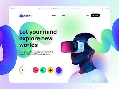 VR Web 3d app augmented reality design graphic design home page illustration minimal technology ui uiux ux video virtual virtual reality vr web