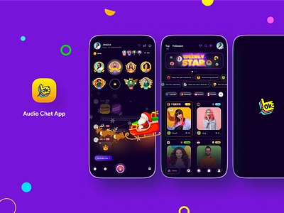 Audio Chat App 💬 🎧💑 audio branding chat clubhouse concept desktop emoji illustration landing messanger motion graphics profile record room social ui ui design uidesign video voice