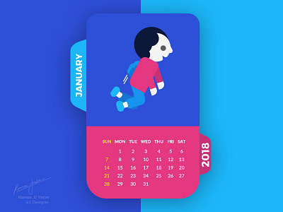 Calender branding calender fly icon illustration january