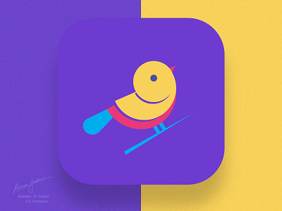 Birdy bird color dribbble floral icon logo minimal patttern