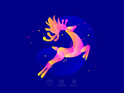 Deer Fairy Tale abstract bright color deer icon illustration minimal