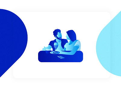 Restaurent blue design hotel icon illustration love minimal restaurant