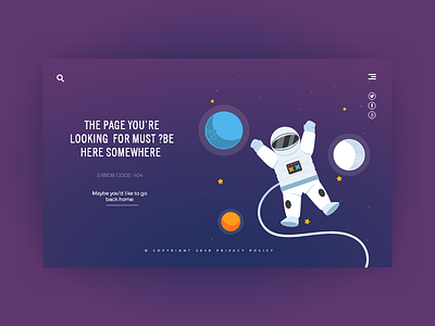 404 Eror Page 404 app astronaut creative error flat internet page science space web