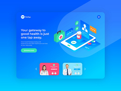 Medapp app design flat good health medical simple ui ux