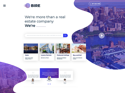 Bire Landing Page Design animation app branding design flat icon illustration logo typography ui ux web