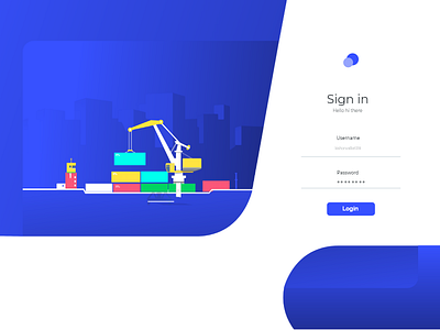 Port Dashboard Login animation app design flat icon illustration logo type ui ux vector web