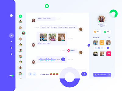 Chat Window app chat dashboard design emoji inbox messages messenger profile ui ux web