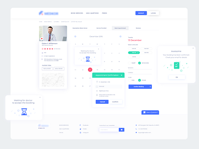 Medical Web App app appointment booking dashboard design doctor gradient health illustration ios landing page medical simple ui vector web