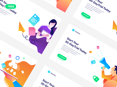 Marketo Landing Page Freebie clean layout click through creative illustration landing page landing template lead generation marketing marketing landing modern service simple sketch template vector